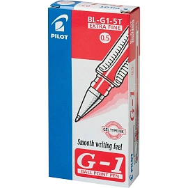 Ручка гелевая неавтоматическая Pilot BL-G1-5T красная (толщина линии 0.3 мм)