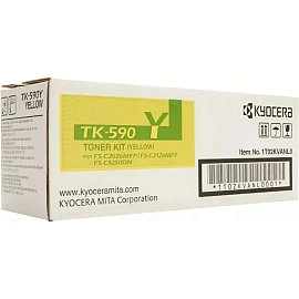 Картридж лазерный Kyocera TK-590Y 1T02KVANL0 желтый оригинальный фото Картридж лазерный Kyocera TK-590Y 1T02KVANL0 желтый оригинальный