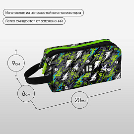 Пенал 2 отделения, 200*80*90 Berlingo "Hazard", полиэстер