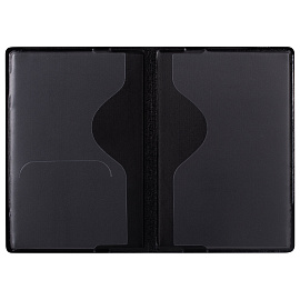 Обложка для паспорта STAFF, полиуретан под кожу, "ГЕРБ", черная, 237602