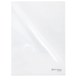 Папка-уголок жесткая А4, прозрачная, 0,15 мм, BRAUBERG EXTRA, 271701