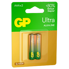 Батарейка GP Ultra G-Tech AAA (LR03) 24AU алкалиновая, BC2 фото Батарейка GP Ultra G-Tech AAA (LR03) 24AU алкалиновая, BC2