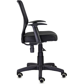 Кресло офисное Энтер черное (сетка/ткань, пластик)