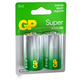 Батарейка GP Super G-Tech D (LR20) 13A алкалиновая, BC2 фото Батарейка GP Super G-Tech D (LR20) 13A алкалиновая, BC2