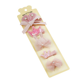 Заколки для волос MESHU, с топпером, розовые, 5шт., 4см, европодвес фото Заколки для волос MESHU, с топпером, розовые, 5шт., 4см, европодвес