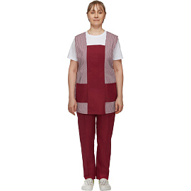 Костюм для горничных и уборщиц у08-СБР бордовый (размер 48-50, рост 170-176) фото Костюм для горничных и уборщиц у08-СБР бордовый (размер 48-50, рост 170-176)