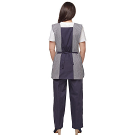 Костюм для горничных и уборщиц у08-СБР синий (размер 60-62, рост 158-164) фото Костюм для горничных и уборщиц у08-СБР синий (размер 60-62, рост 158-164)