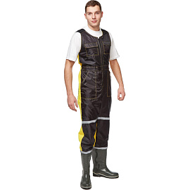 Костюм непромокаемый Мойщик-2 полиэстер/хлопок желтый/черный с СОП (размер 60-62, рост 170-176)