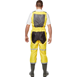Костюм непромокаемый Мойщик-2 полиэстер/хлопок желтый/черный с СОП (размер 60-62, рост 170-176)