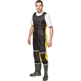 Костюм непромокаемый Мойщик-2 полиэстер/хлопок желтый/черный с СОП (размер 60-62, рост 170-176)