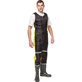 Костюм непромокаемый Мойщик-2 полиэстер/хлопок желтый/черный с СОП (размер 60-62, рост 170-176)