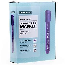 Маркер перманентный OfficeSpace "8004" синий, пулевидный, 2мм фото Маркер перманентный OfficeSpace "8004" синий, пулевидный, 2мм