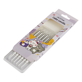 Свечи для торта с держателями MESHU "Straight silver", 10см, 6шт фото Свечи для торта с держателями MESHU "Straight silver", 10см, 6шт