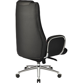Кресло для руководителя Easy Chair EChair-518 ML чёрное (натуральная кожа с компаньоном, металл)