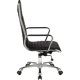 Кресло для руководителя Easy Chair 704 TL черное (натуральная кожа с компаньоном, металл)