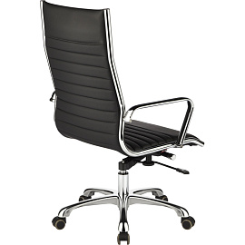 Кресло для руководителя Easy Chair 704 TL черное (натуральная кожа с компаньоном, металл)