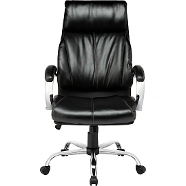 Кресло для руководителя Easy Chair EChair-516 RT чёрное (рециклированная кожа с компаньоном, металл)