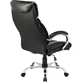 Кресло для руководителя Easy Chair EChair-516 RT чёрное (рециклированная кожа с компаньоном, металл)