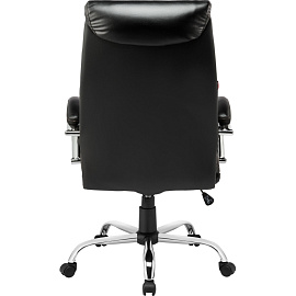 Кресло для руководителя Easy Chair EChair-516 RT чёрное (рециклированная кожа с компаньоном, металл)