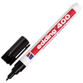 Маркер перманентный Edding E-400/1 черный (толщина линии 1 мм) круглый наконечник