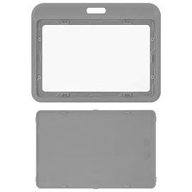 Бейдж горизонтальный (54х85 мм), серый, МАТОВАЯ ПОВЕРХНОСТЬ, BRAUBERG EXTRA, 238817