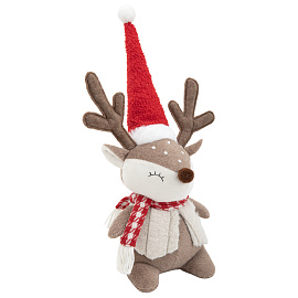 Украшение новогоднее интерьерное 40 см "Забавный оленёнок", полиэстер, ЗОЛОТАЯ СКАЗКА, 592509