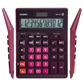 Калькулятор настольный Casio GR-12C-WR 12-разрядный бордовый 209х155х34 мм