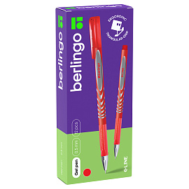 Ручка гелевая Berlingo "G-Line" красная, 0,5мм, игольчатый стержень