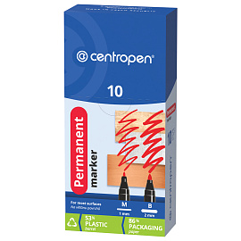 Маркер перманентный CENTROPEN 2846, ЗЕЛЕНЫЙ тонкий наконечник, 1 мм, 628469410