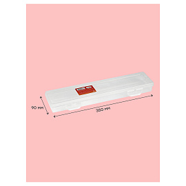 Пенал-футляр для кистей Гамма, 350*90*35мм, пластик, прозрачный фото Пенал-футляр для кистей Гамма, 350*90*35мм, пластик, прозрачный