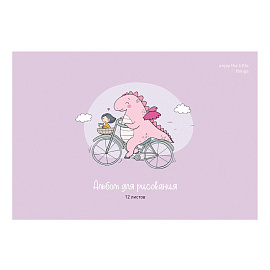 Альбом для рисования 12л., А4, на скрепке BG "Mix. Девочки", эконом