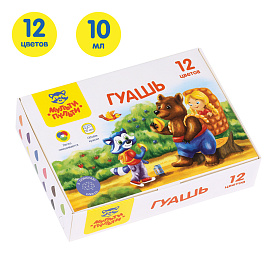 Гуашь Мульти-Пульти "Енот в сказке", 12 цветов, 10мл, картон