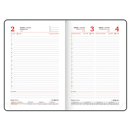 Ежедневник датированный 2026, А5, 138x213 мм, BRAUBERG "Select", балакрон, черный, 117086