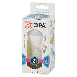 Лампа светодиодная Эра 21Вт E27 грушевидная 4000 К нейтральный белый свет