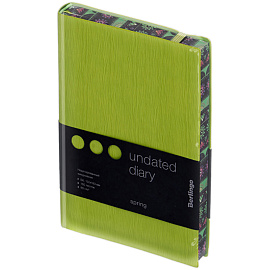 Ежедневник недатированный, В6, 160л., кожзам, Berlingo "Spring", салатовый, полноцветный срез