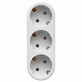 Сетевой тройник DEFENDER TG-01, 3 розетки, c заземлением, белый, 99109 фото Сетевой тройник DEFENDER TG-01, 3 розетки, c заземлением, белый, 99109