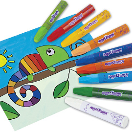 Восковые мелки утолщенные на масляной основе ЮНЛАНДИЯ "ДОМИКИ", 12 цветов, 273090