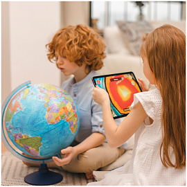 Глобус интерактивный + очки VR, политический, GLOBEN, 25 см с подсветкой, INT12500304