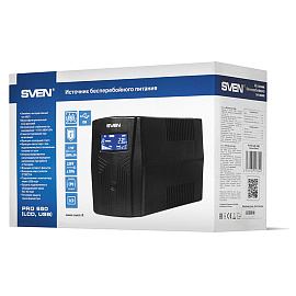 Источник бесперебойного питания SVEN Pro 650, 650VA (390W), 2 евророзетки, 2 розетки RJ45, SV-013844 фото Источник бесперебойного питания SVEN Pro 650, 650VA (390W), 2 евророзетки, 2 розетки RJ45, SV-013844
