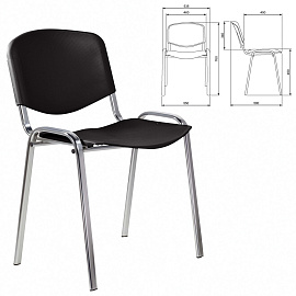 Стул STAFF "Iso Plast CF-009", хром каркас, пластик черный, 532571 фото Стул STAFF "Iso Plast CF-009", хром каркас, пластик черный, 532571