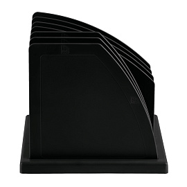 Подставка для журналов и бумаг СТАММ, сборная, 6 отделений, черная