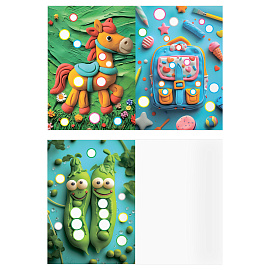 Раскраска пластилином А5, 8 стр., ТРИ СОВЫ "Выпуск №1