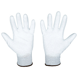 Перчатки рабочие защитные Scaffa Antistat PU1350A-LG нейлоновые с полиуретановым покрытием серые (13 класс, размер 9 (L))