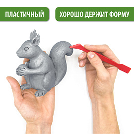 Пластилин скульптурный BRAUBERG ART CLASSIC, серый, 0,5 кг, мягкий, 106513 фото Пластилин скульптурный BRAUBERG ART CLASSIC, серый, 0,5 кг, мягкий, 106513