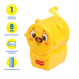 Точилка механическая Мульти-Пульти "Медвежонок", пласт. корпус, инд. упаковка фото Точилка механическая Мульти-Пульти "Медвежонок", пласт. корпус, инд. упаковка