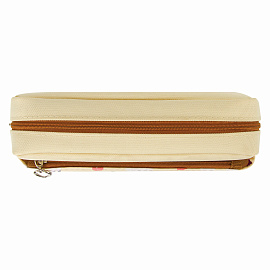 Пенал мягкий ЮНЛАНДИЯ, 2 отделения, полиэстер, "Llama", бежевый, 20х6х9 см, 228981