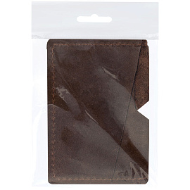 Обложка-карман для карт и пропусков OfficeSpace, 3 отделения, 10*7см, натуральная кожа, коричневый