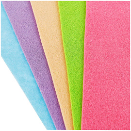 Фетр ArtSpace, А4, 5л., 5цв., 2мм, пастель