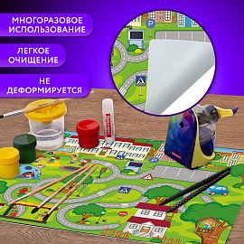 Настольное покрытие BRAUBERG KIDS, А3+, пластик, 46x33 см, "Лабиринт", 273620