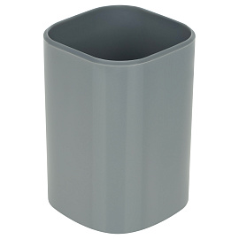 Подставка-стакан СТАММ "Фаворит", пластиковая, квадратная, серая фото Подставка-стакан СТАММ "Фаворит", пластиковая, квадратная, серая